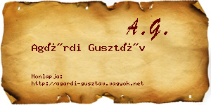 Agárdi Gusztáv névjegykártya